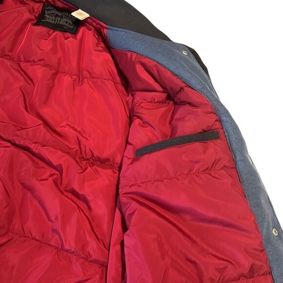 Levi's Blue Snap Front Poly/Wool Blend Varsity Jacket Size Large - Picture 7 of 10